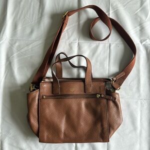 Brown leather fossil purse